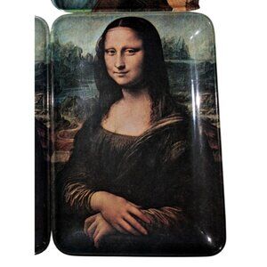 Set Of 4 Decorative Renaissance-Themed Melamine Rectangular Trays Featuring Mona